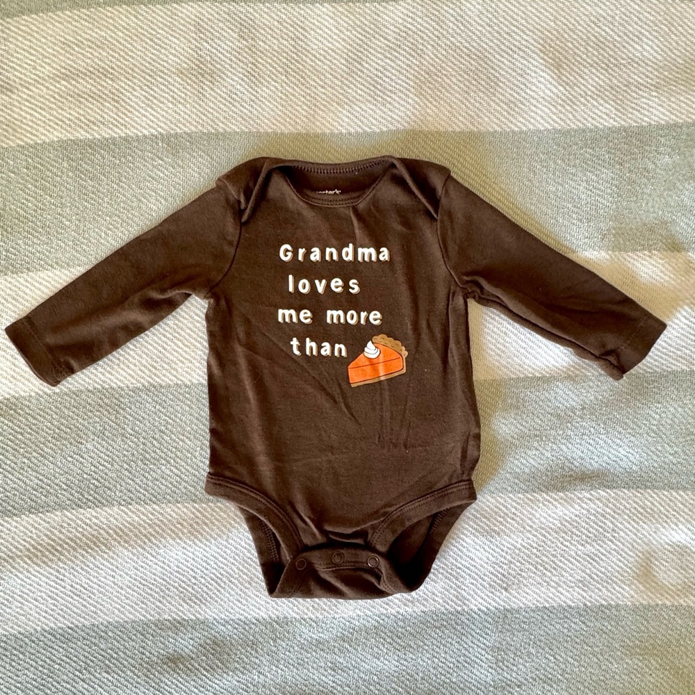 3/$10 Sale 3 Month Baby Long Sleeve Onesie Thanksgiving